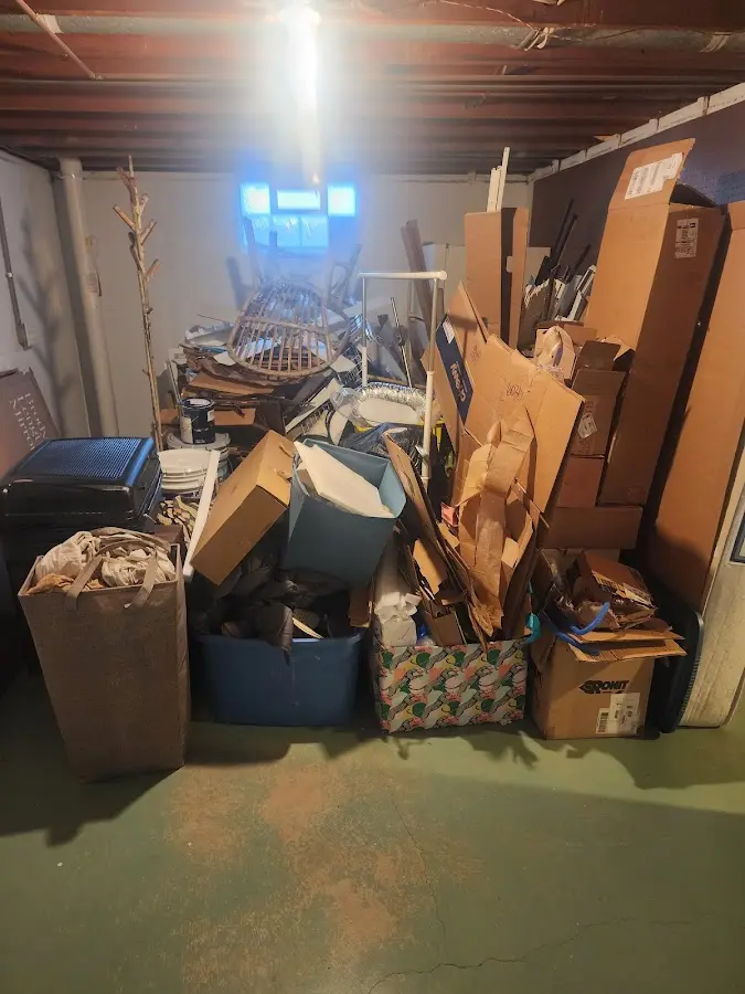 Roll-off dumpster container at job site for Roll Off Dumpster Rental in Old Saybrook